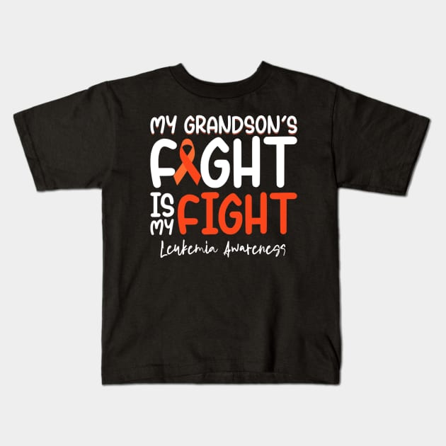 My Grandsons Fight Is My Fight Leukemia Cancer Awareness Kids T-Shirt by ShariLambert